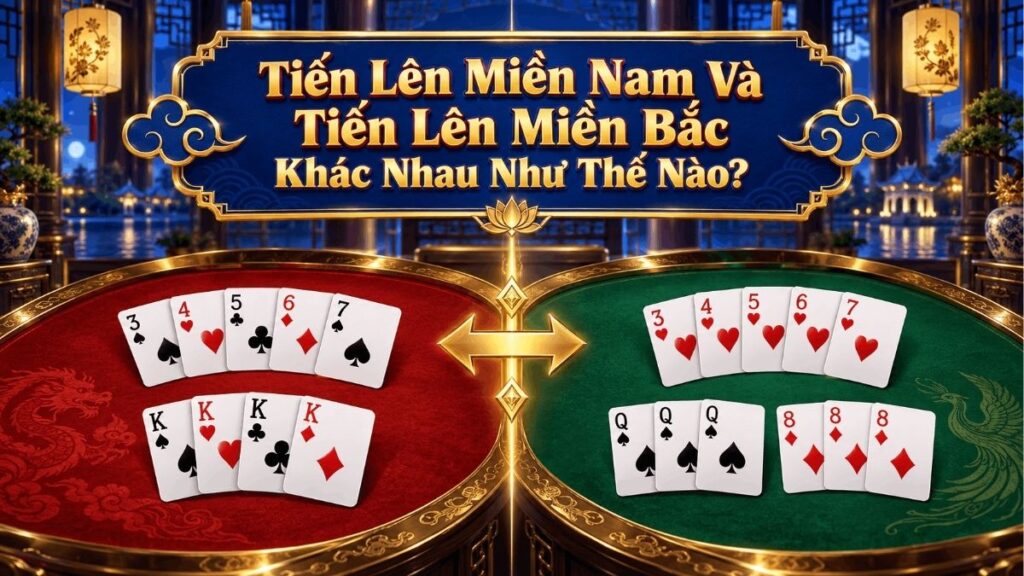 So sánh luật đồng màu, đồng chất và chặn heo giữa Tiến lên miền Bắc và miền Nam